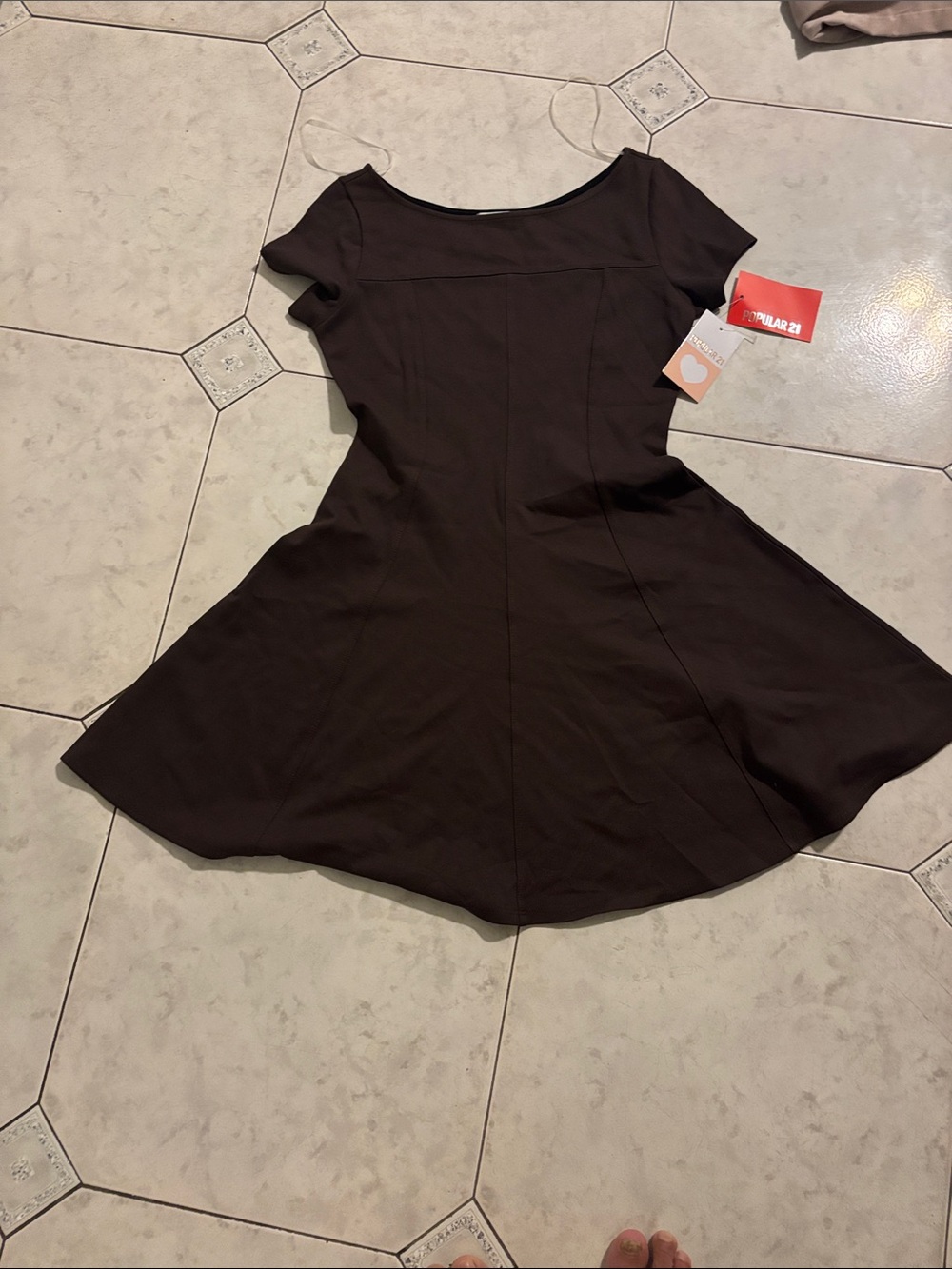 Women's Popular Yours Brown Fit & Flare Dress